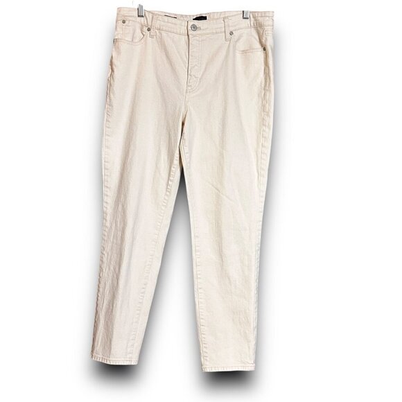 Talbots Slim Ankle Jeans Womens Size 14 Beige Cotton/Spandex EUC Classic - Picture 1 of 11